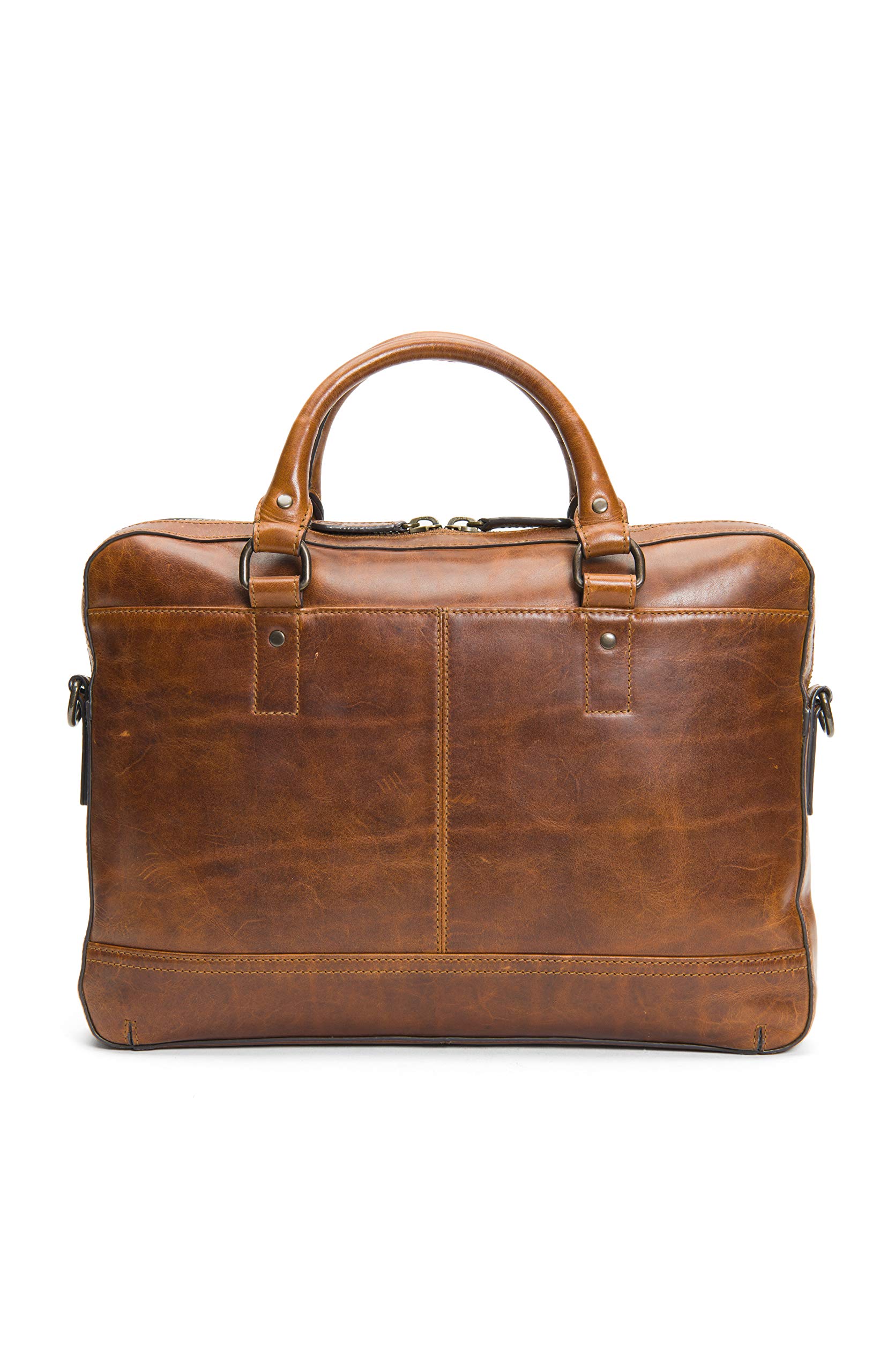 Frye mens Logan Zip Briefcase, Cognac, One Size US