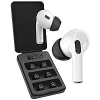 Foam Masters Memory Foam Ear Tips for AirPods Pro 1st & 2nd Gen | 3 Pairs | Newest Version 4.0 - Black Magic | Comfortable | Secure | Better Noise Cancellation | Replacement Buds (Large, Black)