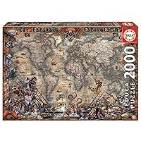 Educa - Pirates Map - 2000 Piece Jigsaw Puzzle - Puzzle Glue Included - Completed Image Measures 37.75