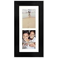 Malden 5x7 2-Opening Matted Collage Picture Frame - Displays Two 5x7 Pictures - Black