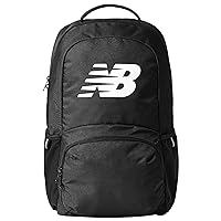 New Balance Laptop Backpack, Team Travel Sports Gym Bag for Men and Women, Black, 18 Inch