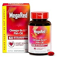 Omega 3 Fish Oil Supplement 800mg (per Serving), Advanced 6X Absorption EPA & DHA Omega 3 Fatty Acid Softgels (80cnt Box), Phopholipids, Supports Brain Eye Joint & Heart Health
