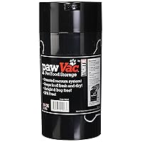 Pawvac 24 Ounce Vacuum Sealed Pet Food Storage Container; Black Cap & Body/White Treats