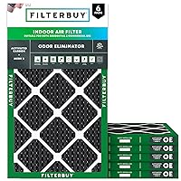 10x24x1 Air Filter MERV 8 Odor Eliminator (6-Pack), Pleated HVAC AC Furnace Air Filters Replacement with Activated Carbon (Actual Size: 9.50 x 23.50 x 0.75 Inches)