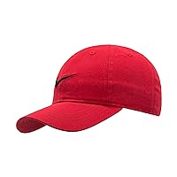 Nike Kids' Little Classic Twill Basball Hat, Black/Gym Red, 4/7