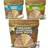 Organic Raw Shelled Sunflower Seeds, Organic Unsweetened Shredded Coconut (4.8 lb) & Organic Hemp Seeds (4.8lb) by Be Still Farms Multipack