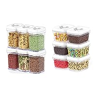 Airtight Food Storage Containers Set - 12 PC Set - For Kitchen Pantry Organization and Storage - BPA-Free - Clear Plastic Dry Food Canisters with White Lids, Keeps Food Fresh.