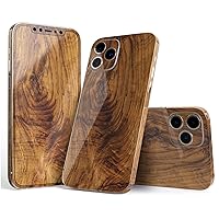 Full Body Skin Decal Wrap Kit Compatible with iPhone 15 Pro Max - Raw Wood Planks V11