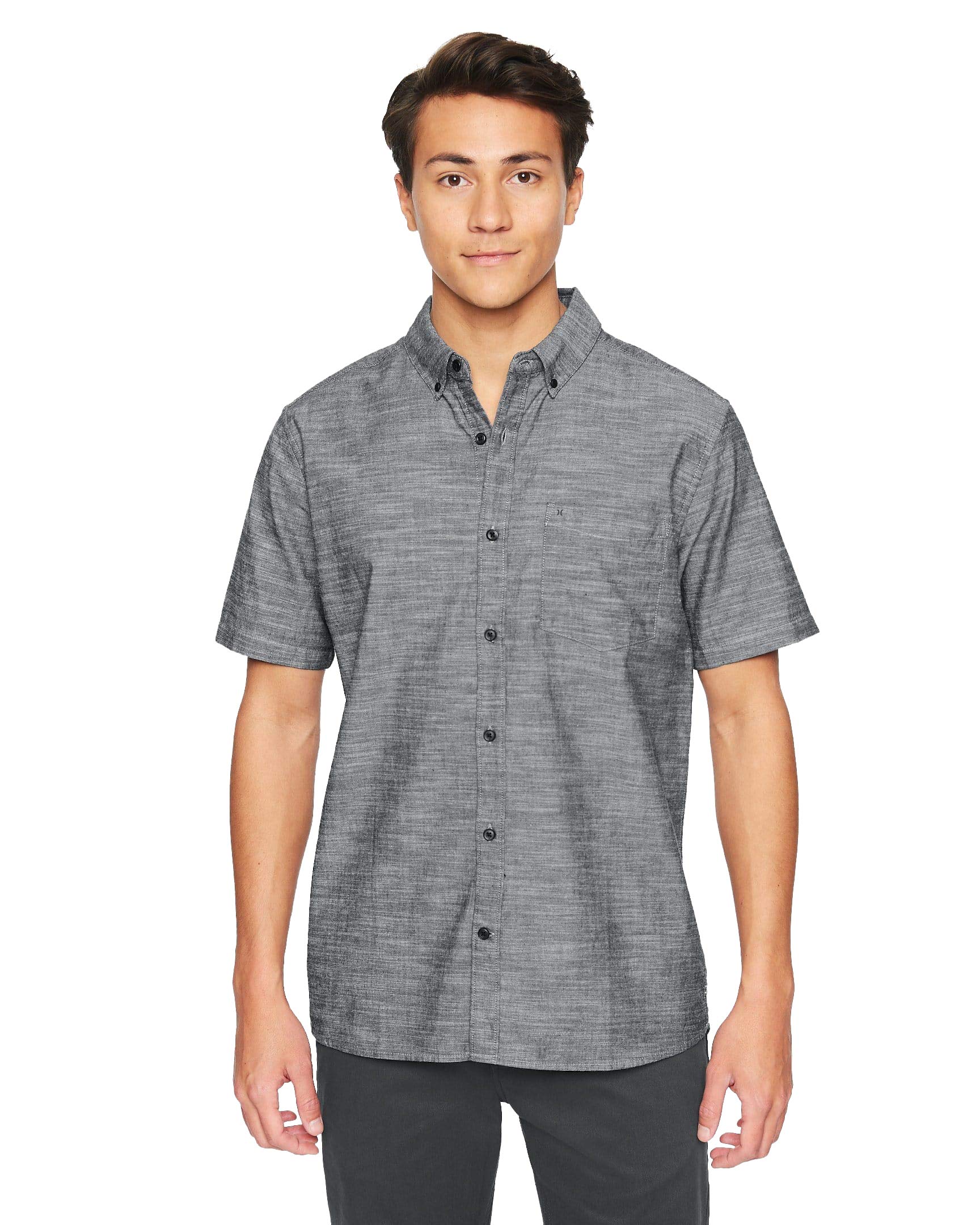 Hurley Men's One and Only Textured Short Sleeve Button Up