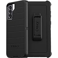 OtterBox Defender Series Rugged Case & Holster for Samsung Galaxy S21 5G (NOT Plus/FE/Ultra) Non-Retail Packaging - Black - with Microbial Defense