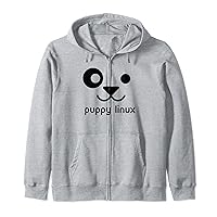 Puppy Linux lover tee tagline and Logo Open Source Os Zip Hoodie