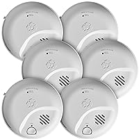 First Alert SMICO100-AC Interconnect Hardwire Combination Smoke & Carbon Monoxide Alarm with Battery Backup, 6-Pack