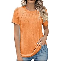 Women's Summer Tops Dressy Tops Short Sleeve Crewneck T-Shirt Trendy Basic Shirts Loose Fit Tunic Workout Tee Blouses