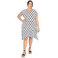 Ruby Rd. Womens Womens Plus-Size Geo Puff Print Dress