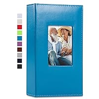 Vienrose Photo Album 4x6 300 Photos Leather Cover Picture Book with 300 Horizontal Pockets, Slip-in Picture Albums for Wedding Baby Vacation, Lightblue