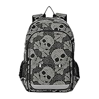 ALAZA Skull Paisley Halloween Laptop Backpack Purse for Women Men Travel Bag Casual Daypack with Compartment & Multiple Pockets
