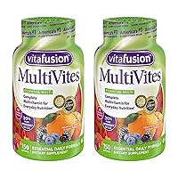MultiVites Gummies Vitamins for Adults Berry, Peach and Orange - 150 ct, Pack of 2