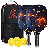 Gonex Pickleball Paddles, USAPA Approved Graphite Pickleball Rackets with Comfort Grip, Carbon Fiber Pickleball Set of 2/4 Paddles with 4 Balls, Portable Carry Bag