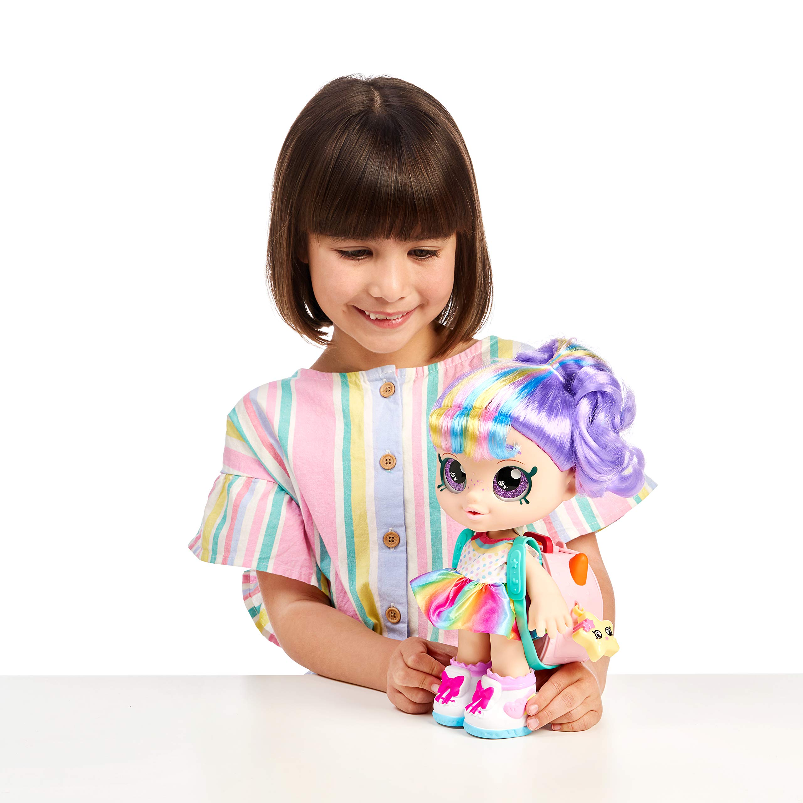 Kindi Kids Snack Time Friends - Pre-School Play Doll, Rainbow Kate - for Ages 3+ | Changeable Clothes and Removable Shoes - Fun Play, for Imaginative Kids