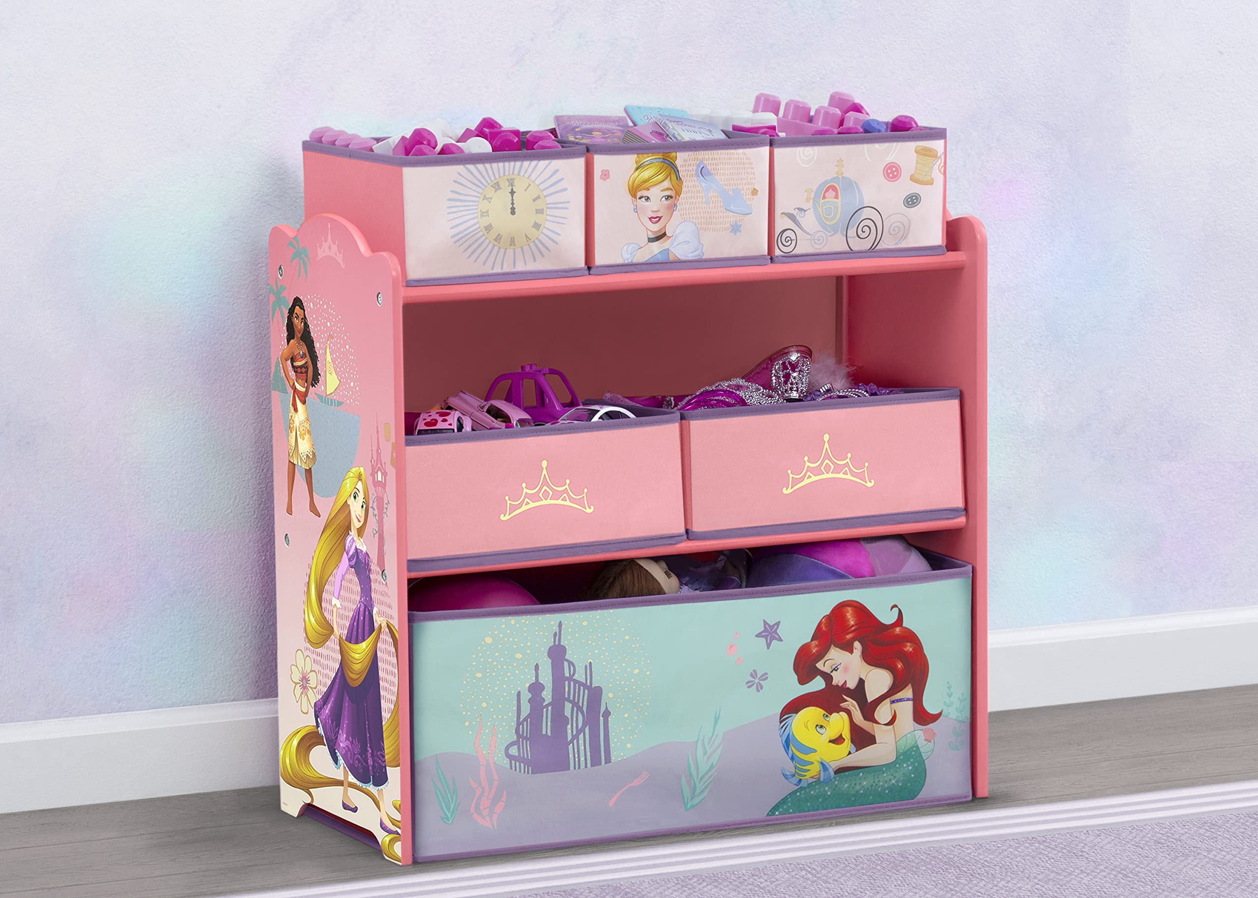 Delta Children Design & Store 6 Bin Toy Storage Organizer, Disney Princess