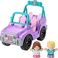 Little People Barbie Toy Car Beach Cruiser with Music Sounds and 2 Figures for Pretend Play Ages 18+ Months