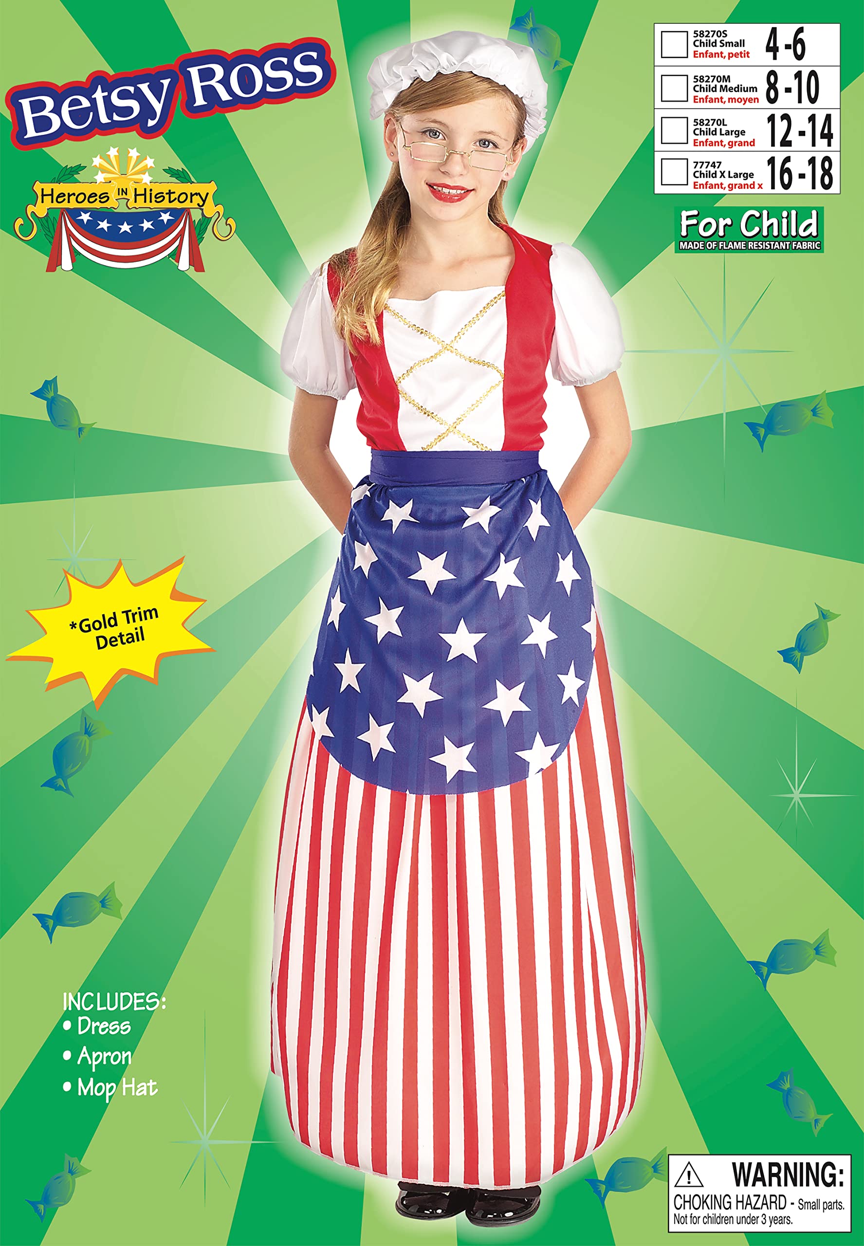 Forum Novelties Patriotic Party Betsy Ross Costume