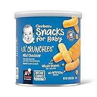 Snacks for Baby Lil Crunchies, Mild Cheddar, 1.48 Ounce (Pack of 6)