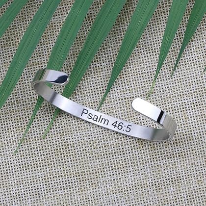 Joycuff Inspirational Bracelets for Women Mom Personalized Gift for Her Engraved Mantra Cuff Bangle Crown Birthday Jewelry