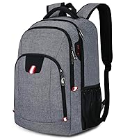 Della Gao Laptop Backpack, Backpack with USB Charging Slit for Men Womens, Anti Theft Water Resistant Computer Backpack Fits 15 Inch Laptop and Notebook, Grey