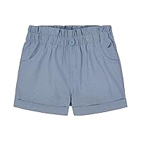 Nautica Girls' Chambray Shorts, Lightweight Cotton with Ruffled Elastic Waistband & Pockets