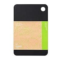 NBD003 Rubber Cutting Board, Black, L, Synthetic Rubber, Large, Made in Japan, 14.6 x 9.6 x 0.3 inches (370 x 245 x 8 mm)