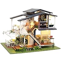 Spilay Dollhouse Miniature with Furniture,DIY Dollhouse Kits Mini Handmade Craft with Dust Proof Cover and Music Movement,1:24 Scale Creative Room Gift for Adult Friend Lover