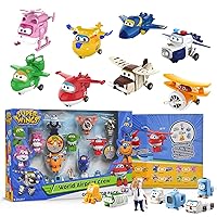 Toys, Transformer Toys 2 Inch, Airplane Toy for Kids 3-5 Years Old, 15 Packs Transforming Jet Playset, Real Mobile Wheels, Birthday Party Supplies for Preschool Boys and Girls