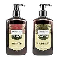 Arganicare Castor Oil Shampoo and Conditioner Set for Hair Hydration and Detangling - Deep Moisturizing Hair Treatment Enriched with Argan Oil and Shea Moisture for Men, Women and, Kids | 27 Fl Oz