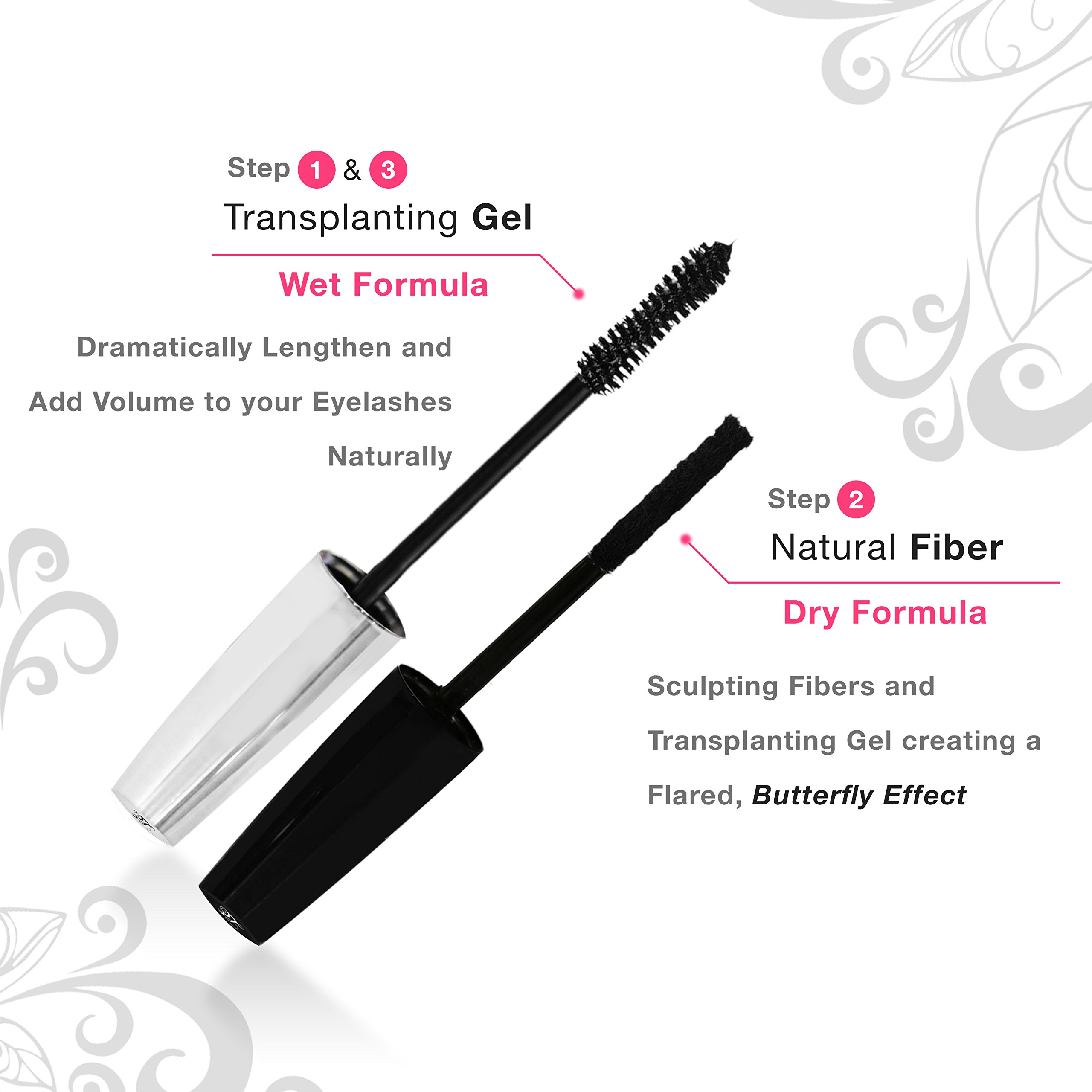 400x Silk Fiber Lash Mascara - Best for Thickening & Lengthening Eyelashes - Premium Quality, Last All Day, Waterproof, Smudge proof, Hypoallergenic - Includes Carry Case