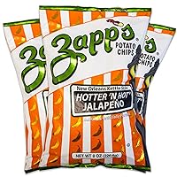 Zapp's Hotter 'N Hot Jalapeno Kettle Style Potato Chips - Party Size - Uniquely Spicy and Tasty - 3, 8oz Bags Total