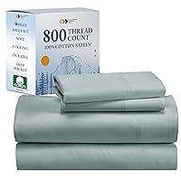 California Design Den Luxury King Size Sheets Set, Buttery Soft 800 Thread Count 100% Cotton Sateen Beats Fake Egyptian Cotton Claims, Durable Deep Pocket Fitted Sheet (Soft Teal)