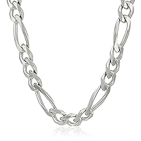 Amazon Collection Men's Sterling Silver Italian 5.5mm Solid Figaro Link Chain Necklace, 20