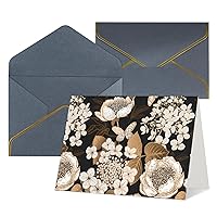 Black Retro Floral Thank You Cards With Envelopes Funny Birthday Cards For Women Men Blank Note Cards Greeting Cards CardStock Congratulations Card Wedding Gifts For Women Men