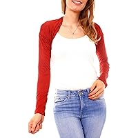 Easy Young Fashion Various-Women's Short-Sleeved Shirt Cotton Bolero Shrug Bolero Jacket One Size