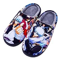 Japanese Anime Slippers for Women Men Fuzzy House Slippers Winter Anti-slip Indoor and Outdoor Slip on Shoes