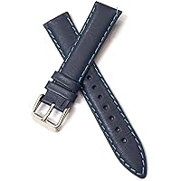 Replacement 18mm 20mm 22mm 24mm 26mm 28mm 30mm Premium Genuine Leather Watch Band Strap With Stainless Steel Silver Buckle