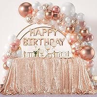 B-COOL Rose Gold Sequin Tablecloth 90x132inch Rectangle Sparkle Tablecloth Glitz Tablecloth Christmas Table Cloth Sequin Fabric Tablecloth