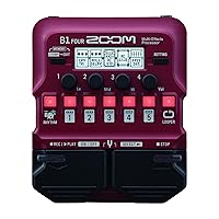 Zoom B1 FOUR Bass Multi-Effects Processor Pedal, With 60+ Built-in effects, Amp Modeling, Looper, Rhythm Section, Tuner, Battery Powered