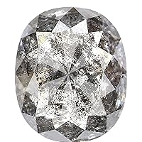 Natural Loose Oval Salt And Pepper Diamond Black Grey Color 4.79 CT 11.25 MM Oval Shape Rose Cut Diamond KDL2129