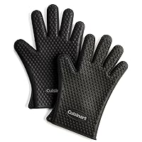 CGM-520 Heat Resistant Silicone Gloves, Black (2-Pack)