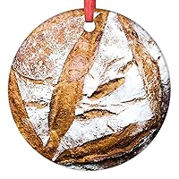 Sourdough Bread Christmas Tree Ornaments Bread Personalized Christmas Ornament Realistic Food Ceramic Farmhouse Hanging Ornaments Holiday Christmas Keepsake New Year Gifts, 3 Inch
