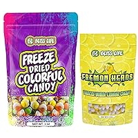 Bliss Life Freeze Dried Candy Bundle - Fremon Heads (4 oz) & Colorful Candy (5 oz) - ASMR, TikTok Challenge, Sour & Sweet Fusion, Freeze Dried Sour Candy, Unique Novelty, Trendy Snack