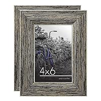 Americanflat 4x6 Picture Frame in Rustic Tan - Set of 2 - Rustic Picture Frame with Shatter-Resistant Glass, Hanging Hardware, and Easel for Wall and Tabletop Display