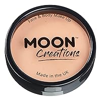 Pro Face & Body Paint Cake Pots by Moon Creations - Peach - Professional Water Based Face Paint Makeup for Adults, Kids - 1.26oz